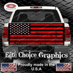 Red Black American Flag Tailgate Wrap