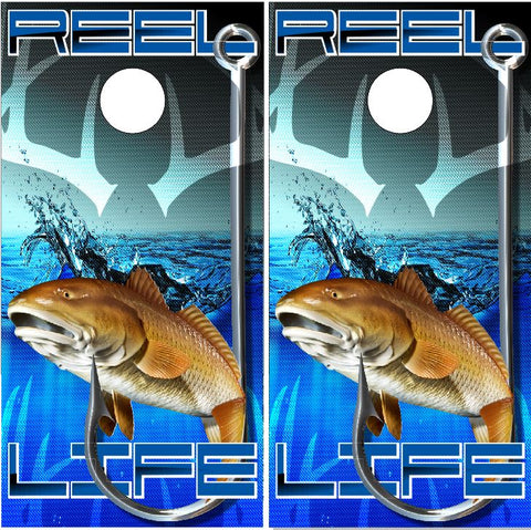 Red Fish Carbon Life UV Direct Print Cornhole Tops
