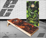 Red Green Dragon Cornhole Boards