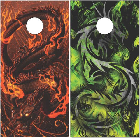 Red Green Dragon UV Direct Print Cornhole Tops