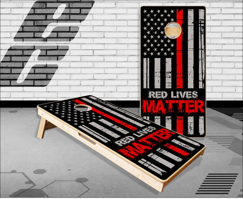 Red Lives Matter Flag Cornhole Boards