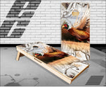 Ringneck Pheasant obliteration Snow Cornhole Boards