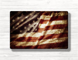 Rustic American Wavy Flag Wood Print