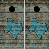 Rustic Texas Flag Wood UV Direct Print Cornhole Tops