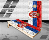 Serbia Flag Wood Cornhole Boards