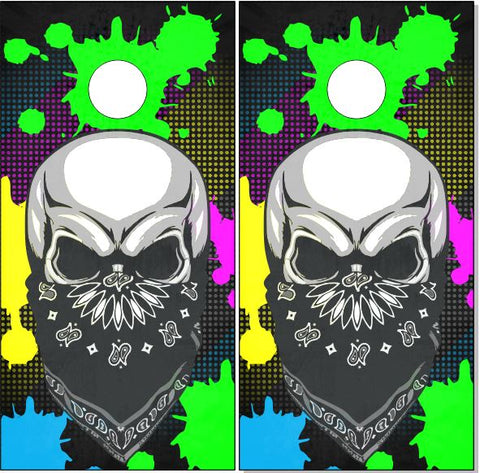 Skull Splatter UV Direct Print Cornhole Tops