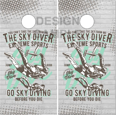 Sky Diving UV Direct Print Cornhole Tops