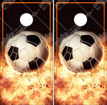 Soccer Flames Cornhole Wrap