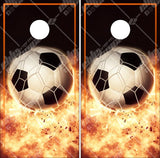 Soccer Flames Cornhole Wrap