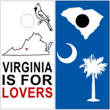 South Carolina Palmetto Virginia Lovers UV Direct Print Cornhole Tops