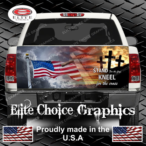 Stand For Flag Cross Mountains Tailgate Wrap