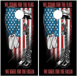Stand For The Flag Kneel For the Fallen Cornhole Wrap