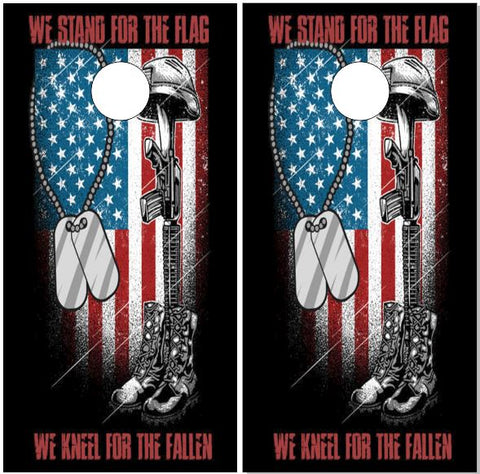 Stand For The Flag Kneel For the Fallen Cornhole Wrap