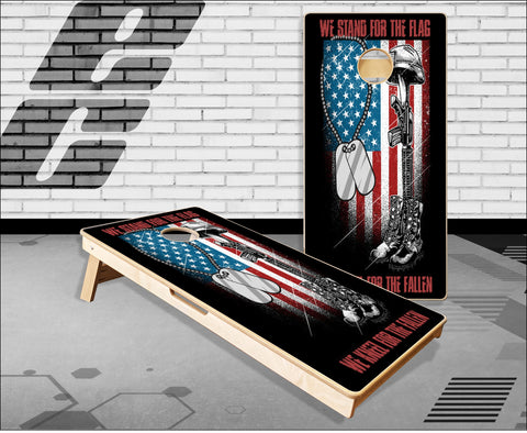 Stand For the Flag Kneel For the Fallen Cornhole Boards