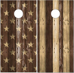 Stars And Bars Stained UV Direct Print Cornhole Tops