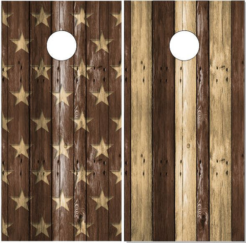 Stars And Bars Stained UV Direct Print Cornhole Tops