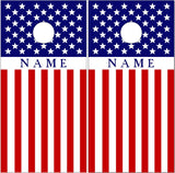 Stars And Stripes Flag Name UV Direct Print Cornhole Tops