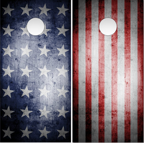 Stars and Bars American Flag UV Direct Print Cornhole Tops