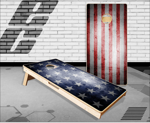Stars and Bars American Flag Cornhole Boards