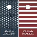 Stars and Bars Family Name UV Direct Print Cornhole Tops