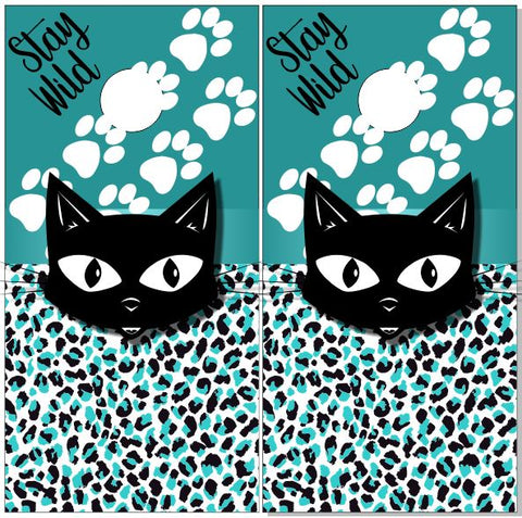 Stay Wild Cat Print Cornhole Wrap