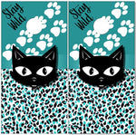 Stay Wild Cat Print UV Direct Print Cornhole Tops