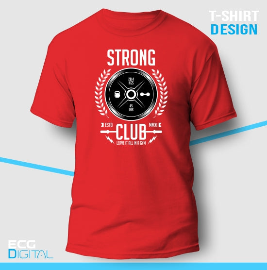 Strong Club Weight Lifting Unisex T-Shirt - Main Image