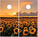 Sunflower Field Sunset Cornhole Wrap