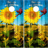 Sunflower Sunshine Wood Cornhole Wrap