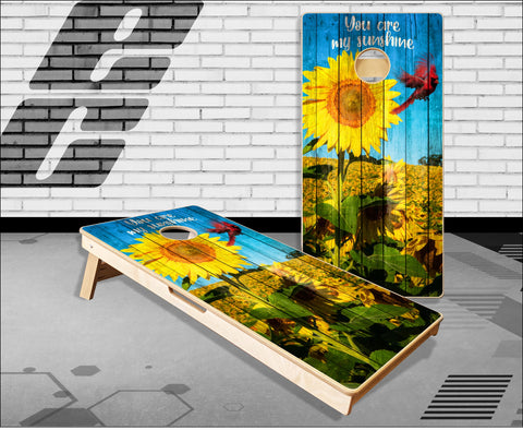 Sunflower Sunshine Wood Cornhole Boards