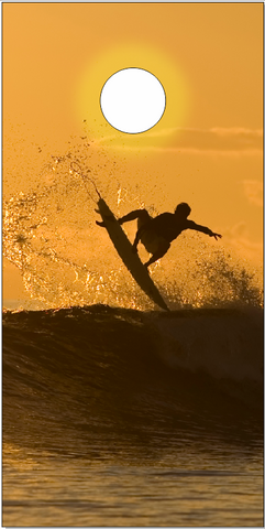 Surfer Beach Sunset UV Direct Print Cornhole Tops