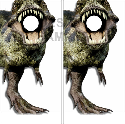 T Rex Dinosaur UV Direct Print Cornhole Tops