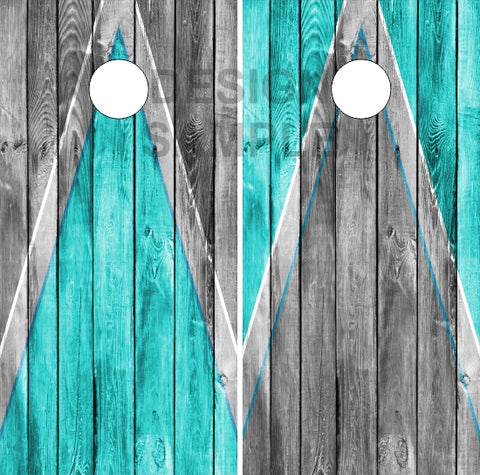 Teal Beach Wood UV Direct Print Cornhole Tops