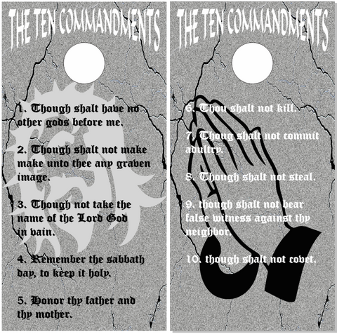 Ten Commandments UV Direct Print Cornhole Tops