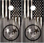 Tennessee Flag Black Cornhole Tops