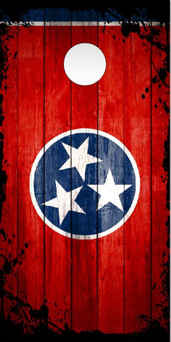Tennessee Flag Wood Cornhole Wrap