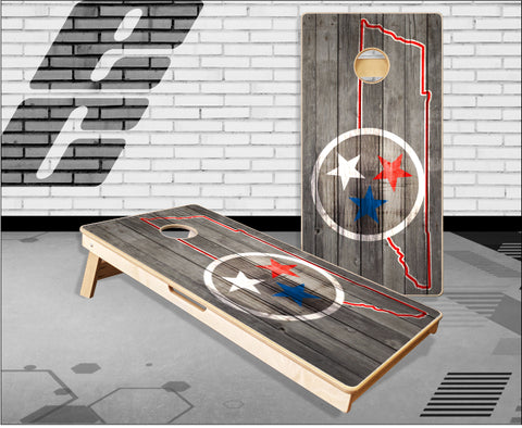 Tennessee State American Flag Wood Cornhole Boards