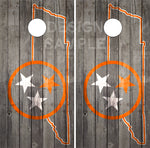 Tennessee State Flag Wood Cornhole Tops