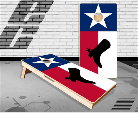 Texas Flag Boot Cornhole Boards