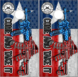 Texas Flag Gun Rights UV Direct Print Cornhole Tops