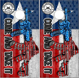 Texas Flag Gun Rights Cornhole Wrap