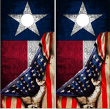 Texas Flag Pull Cornhole Wrap