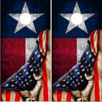 Texas Flag Pull UV Direct Print Cornhole Tops