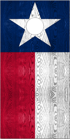 Texas Flag Weathered Wood UV Direct Print Cornhole Tops