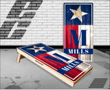 Texas Flag Wood Name Cornhole Boards