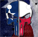 Texas Flag Wood Skull UV Direct Print Cornhole Tops