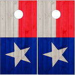 Texas Flag Wood Star UV Direct Print Cornhole Tops