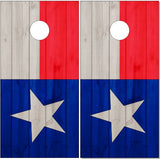 Texas Flag Wood Star UV Direct Print Cornhole Tops