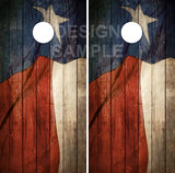 Texas Rustic Flag Cornhole Wrap