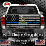 Thin Blue Line Flag Don't Tread On Me Tailgate Wrap